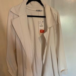 Zara white sweater trench